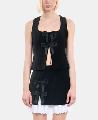 The Kooples WOMEN BLACK black velvet top 