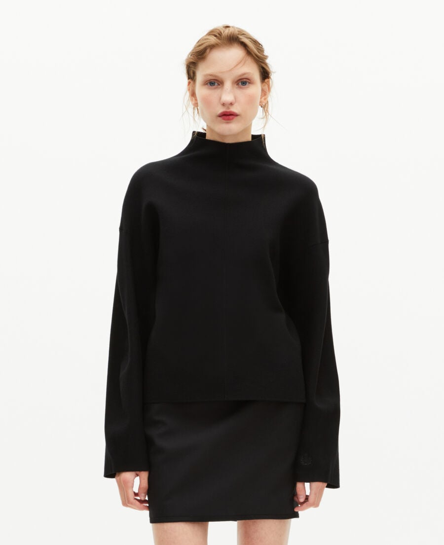 The Kooples F BLACK black mock-neck sweater