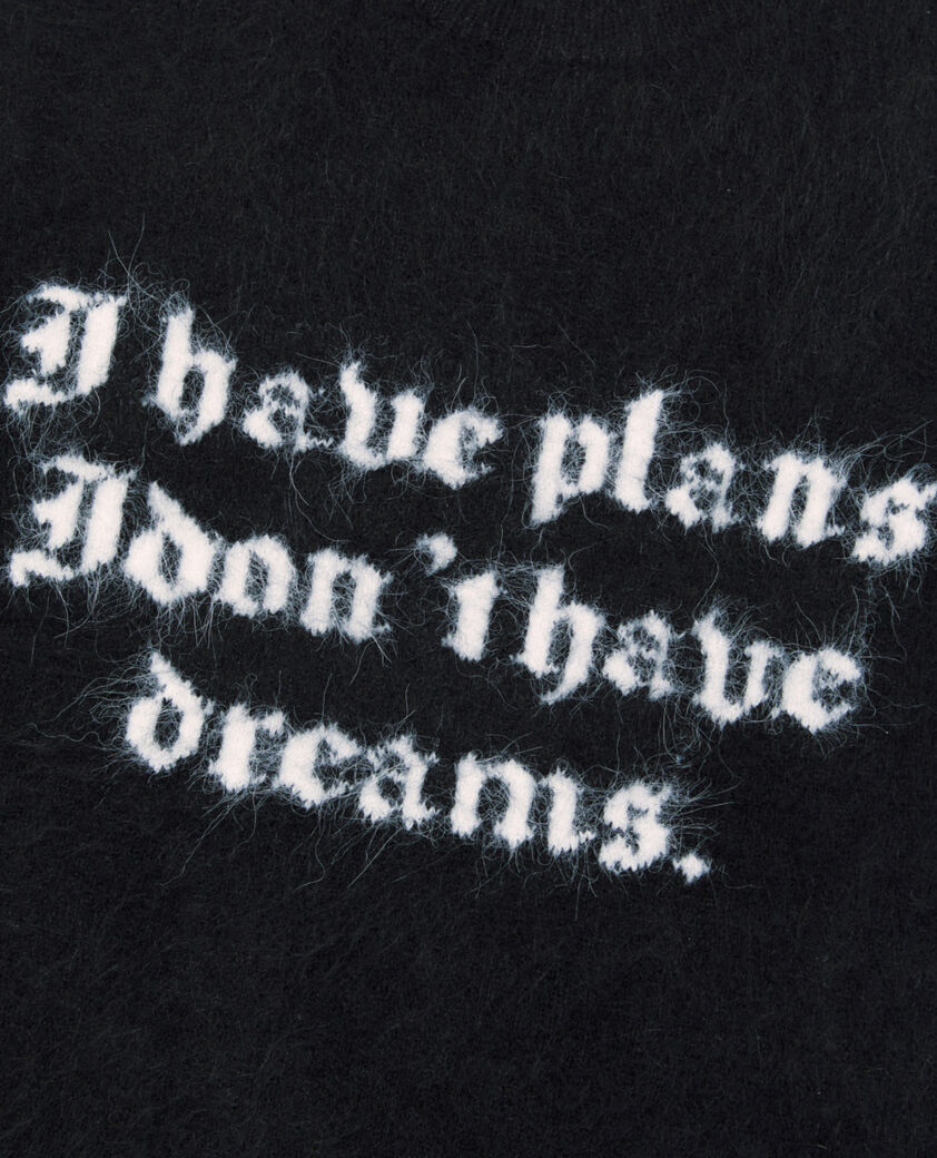 The Kooples HERREN BLACK / WHITE schwarzer pullover aus alpakawolle