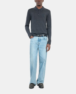 The Kooples MEN ANTHRACITE MELANGE grey wool sweater