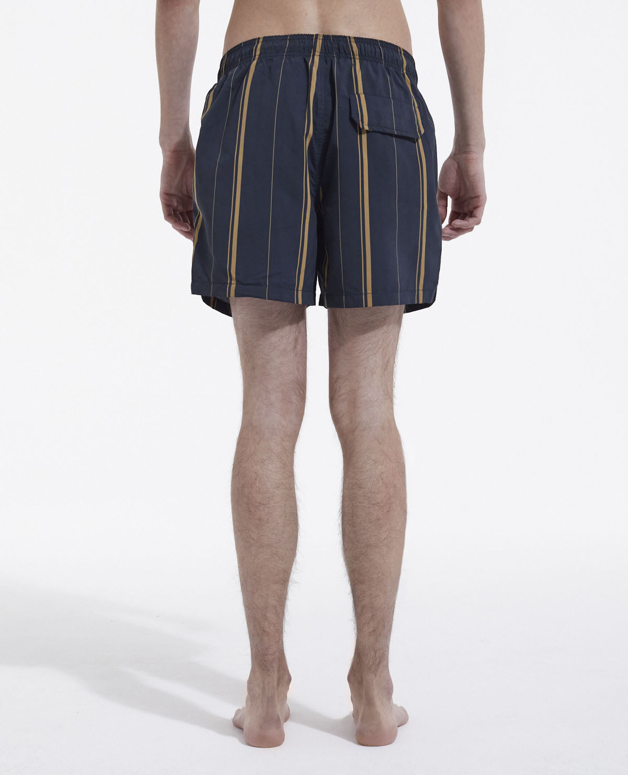 Maillot de bain bleu marine logo contrasté, NAVY, hi-res image number null