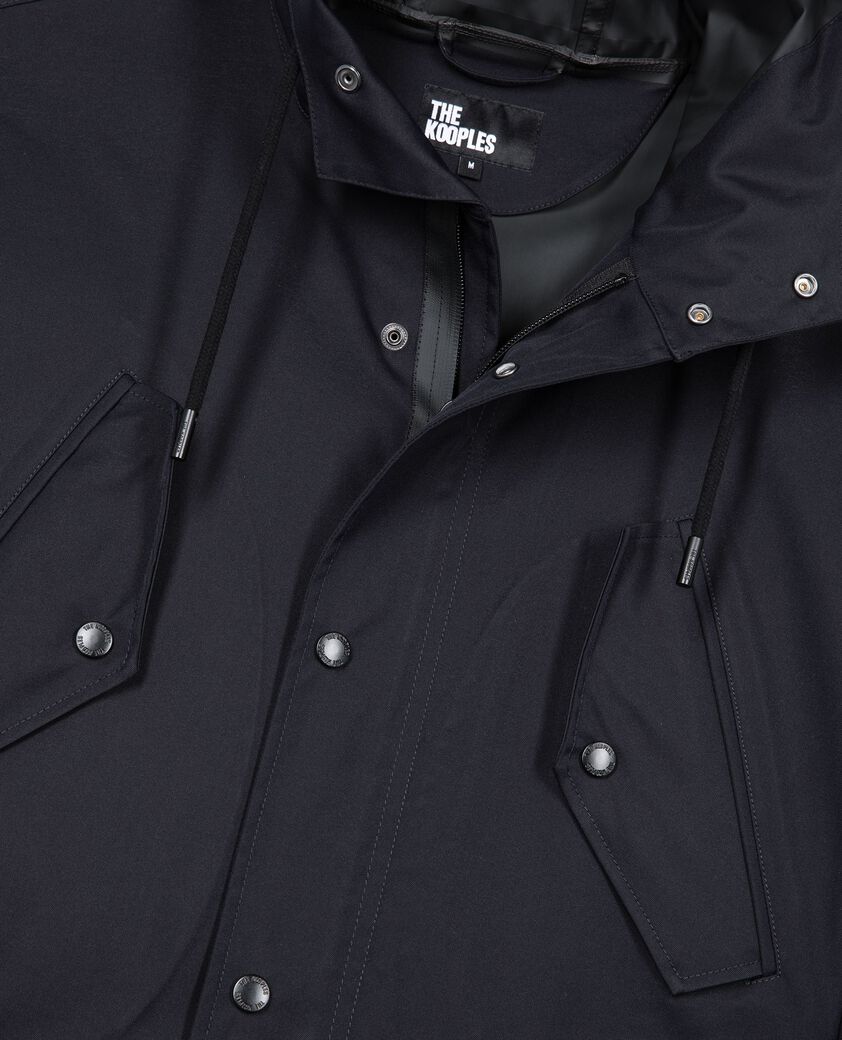 The Kooples MEN NAVY water-repellent parka with navy hood