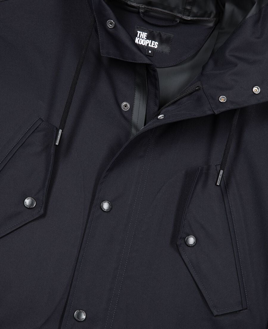 The Kooples HERREN NAVY parka mit wasserabweisender behandlung mit kapuze in marine