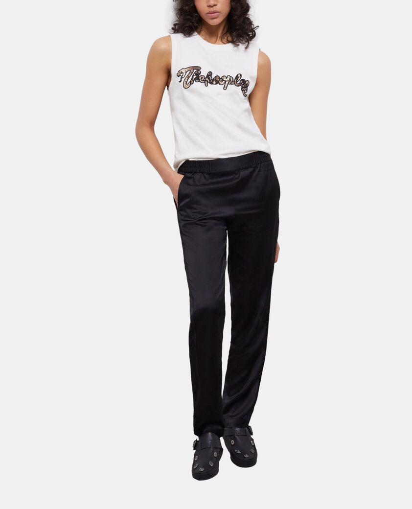 The Kooples WOMEN BLACK black satin joggers
