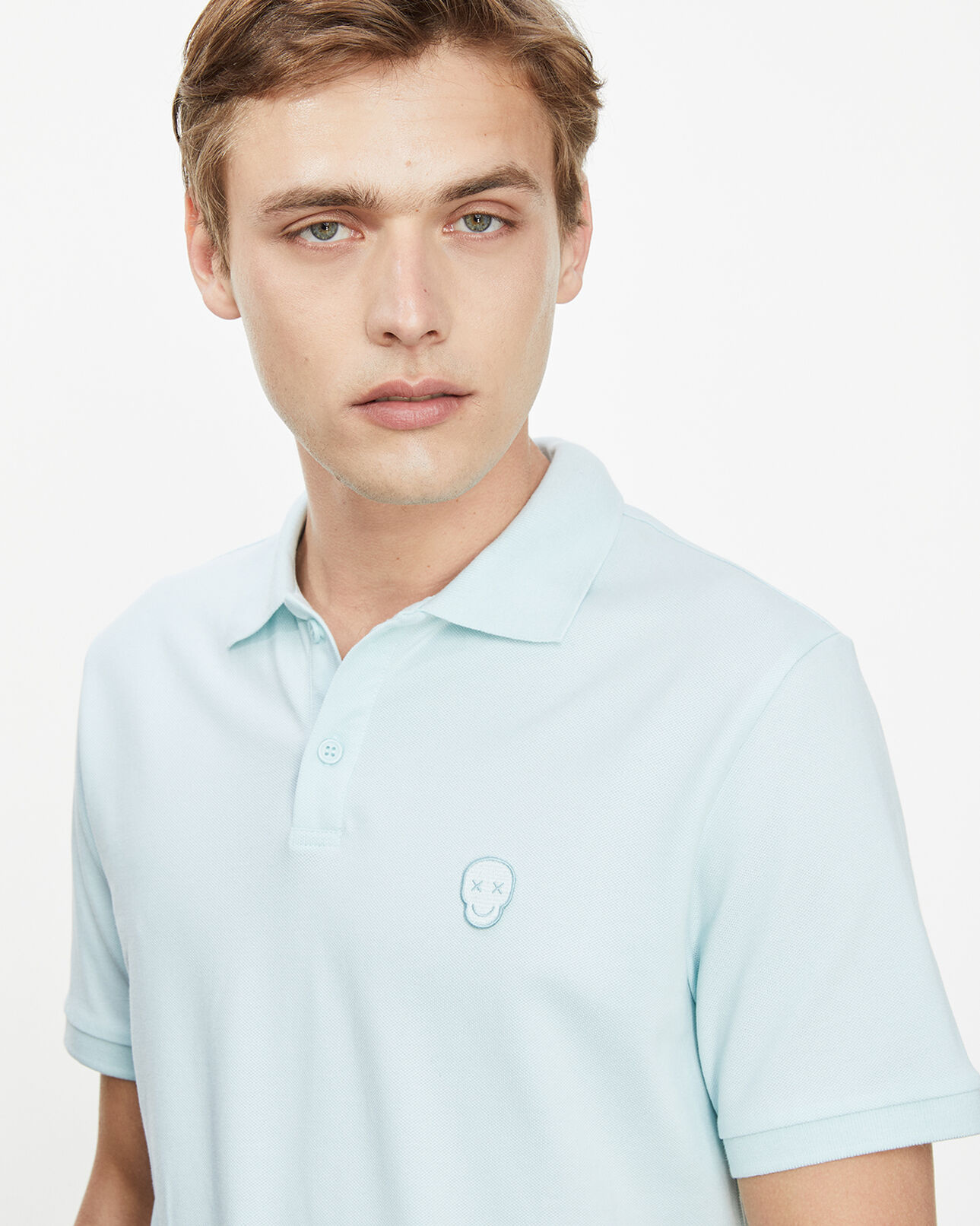 The Kooples HOMME MINT polo coton vert menthe à boutons bijoux
