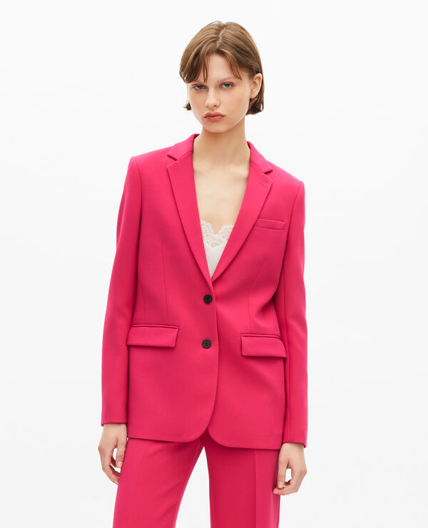 Veste tailleur rose en crêpe The Kooples