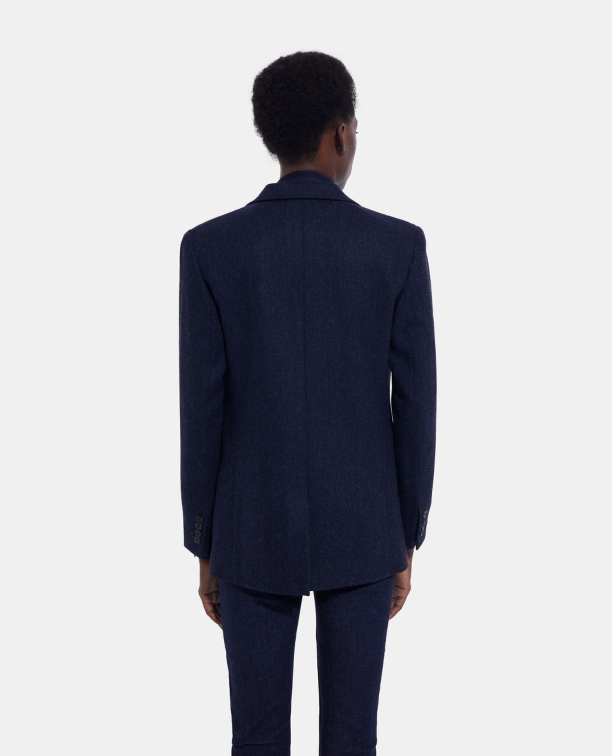 Wool jacket with blue motif, NAVY, hi-res image number null