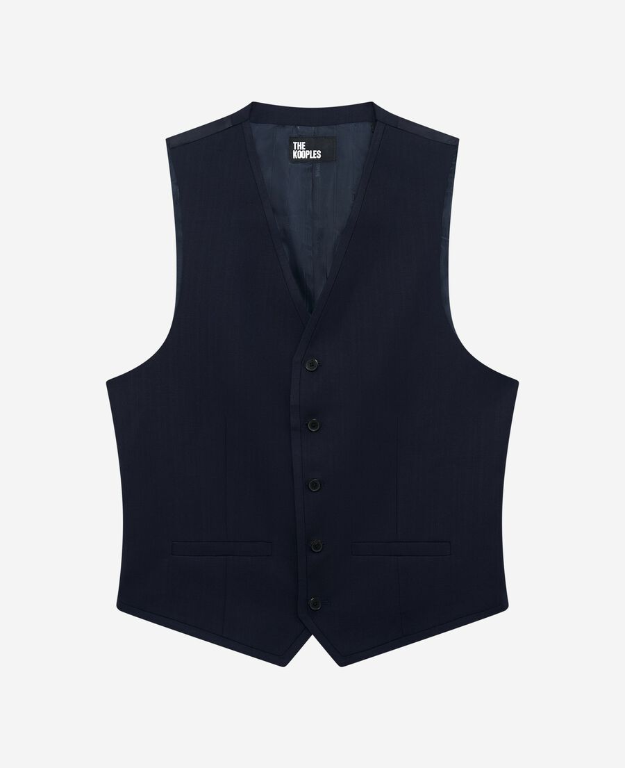 The Kooples HERREN DARK NAVY marineblaue anzugweste aus wolle