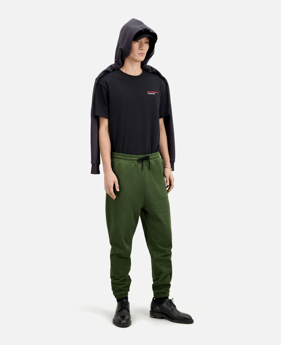 khaki logo tracksuit trousers