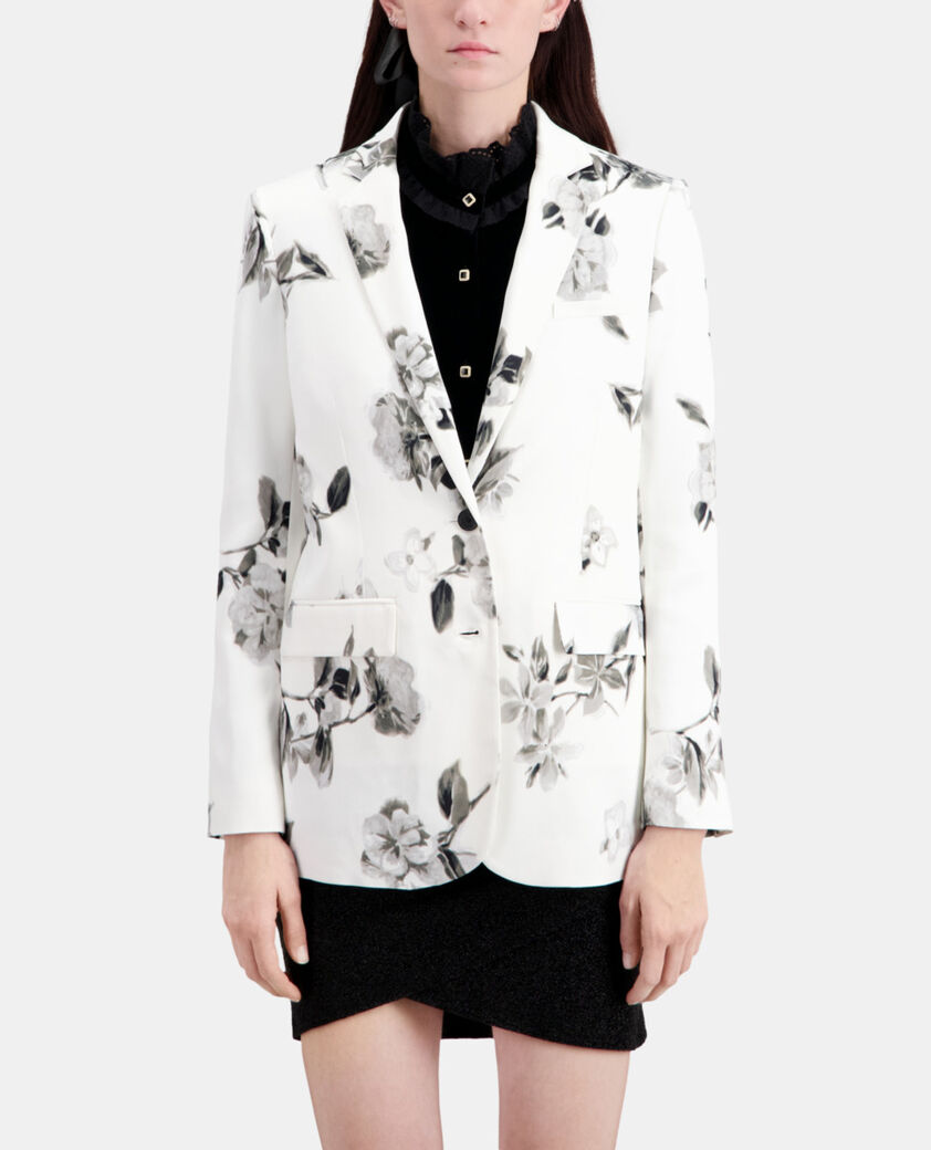 The Kooples FEMME ECRU veste tailleur imprimée
