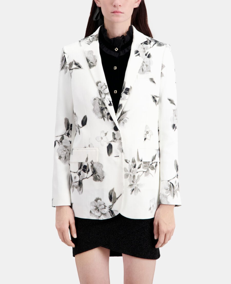 The Kooples FEMME ECRU veste tailleur imprimée
