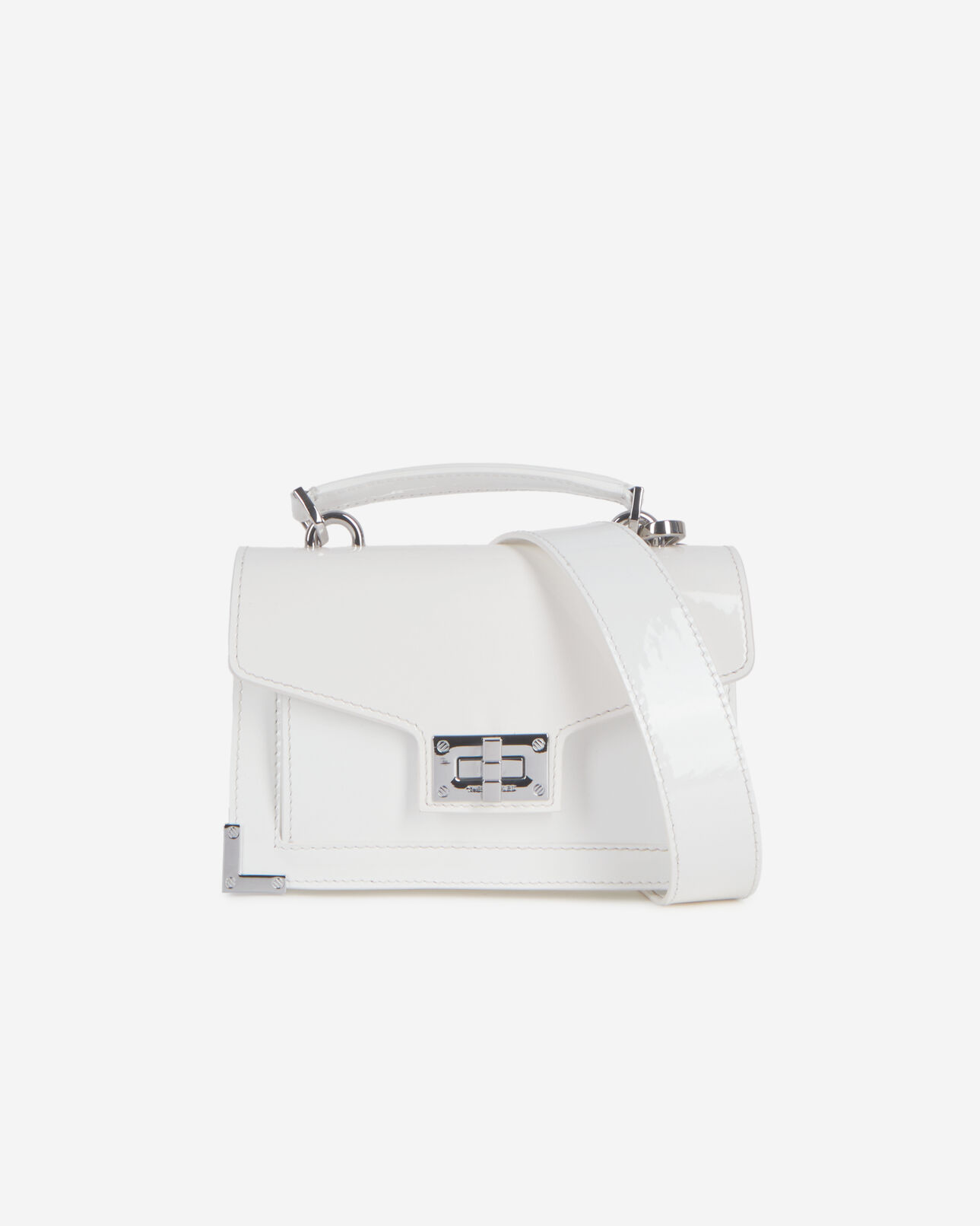 The Kooples FEMME WHITE sac emily new nano en cuir blanc