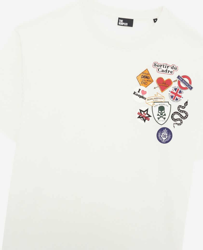 The Kooples MEN ECRU ecru pines-effect printed t-shirt