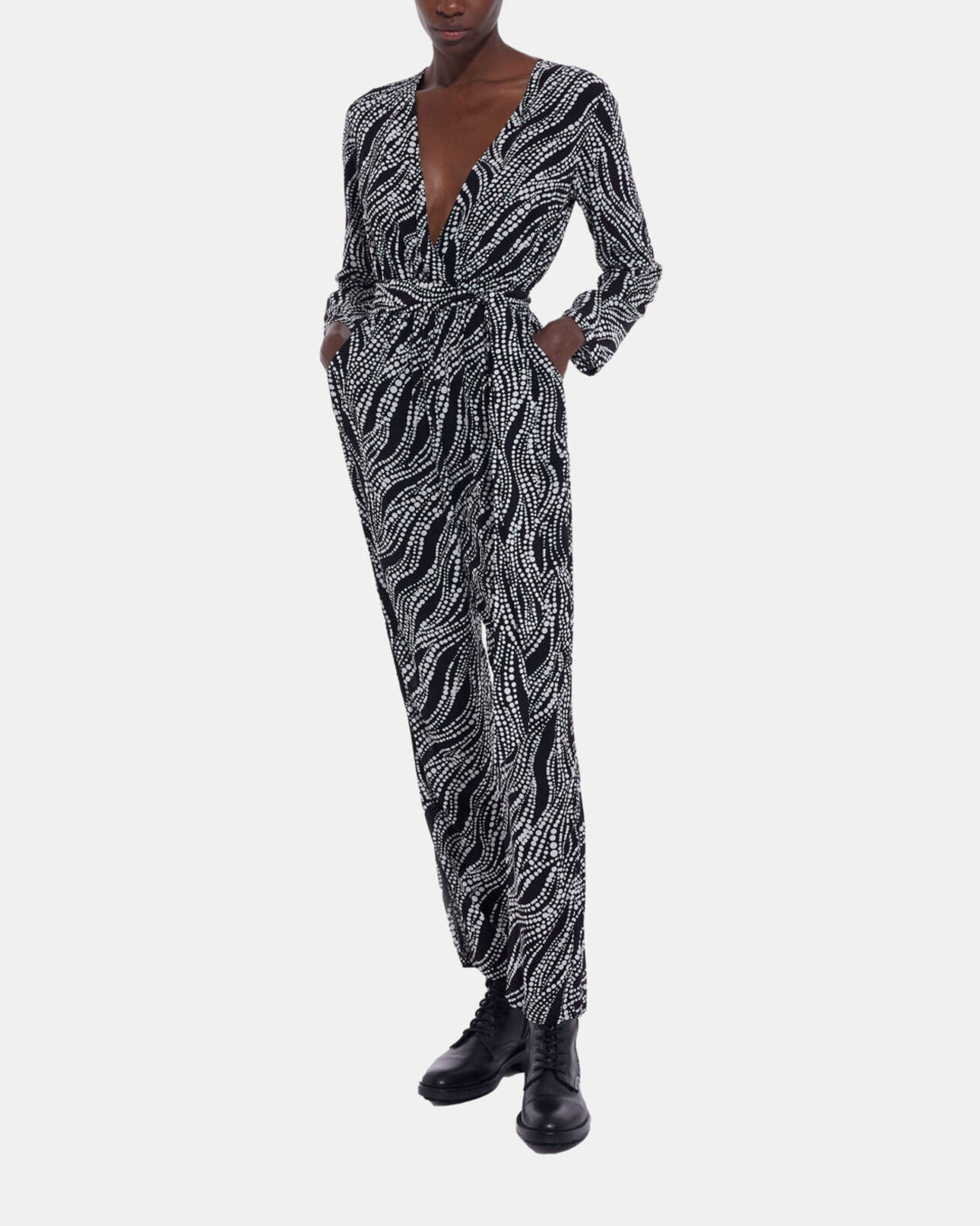 The Kooples FEMME BLACK WHITE combinaison imprimée