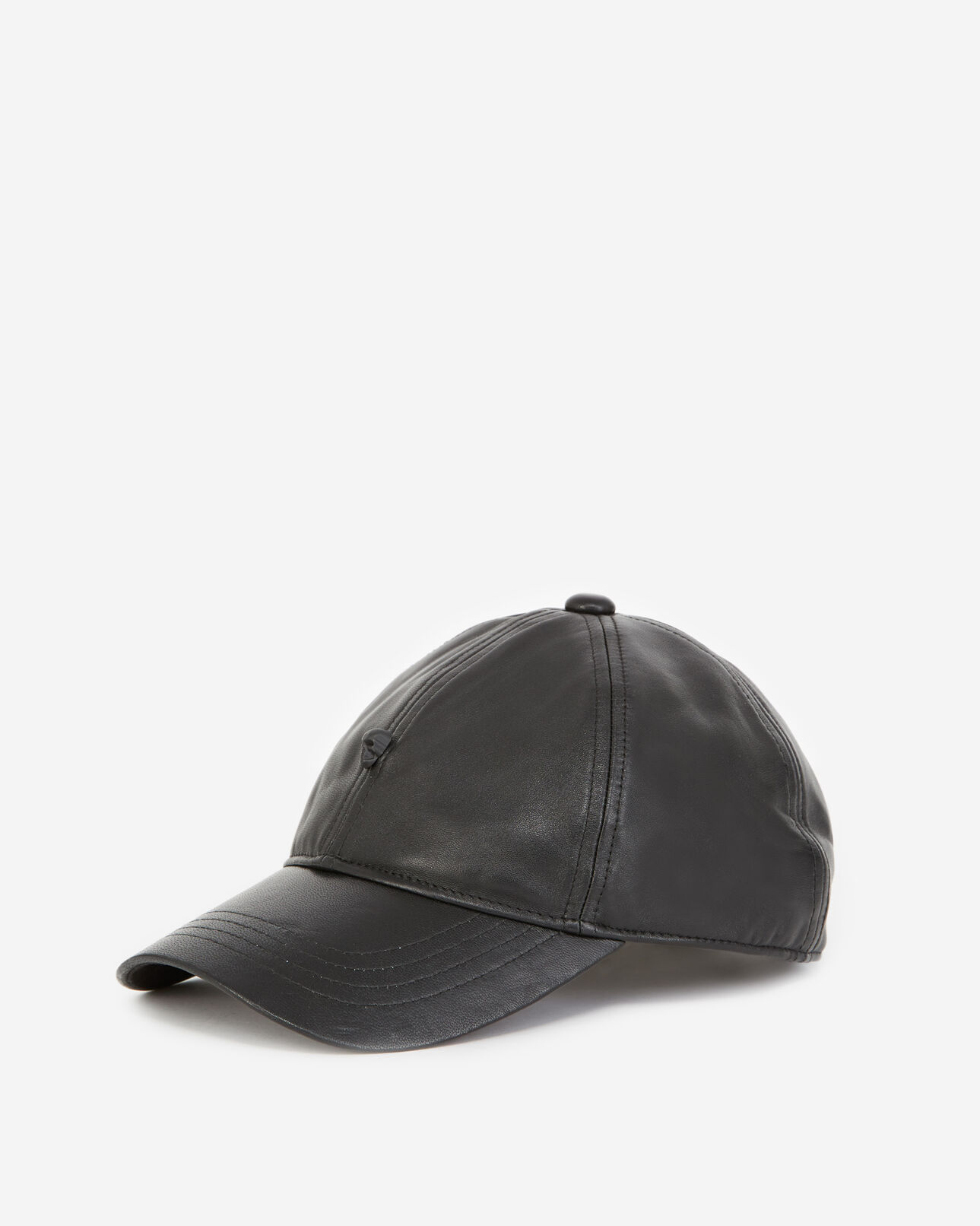 The Kooples HOMME BLACK casquette cuir noir détail tête de mort