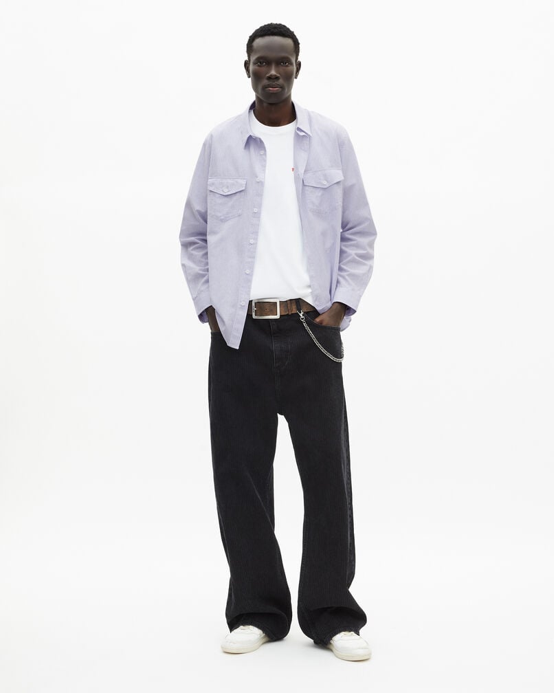The Kooples HOMME BLUE WHITE chemise à rayures bleue 