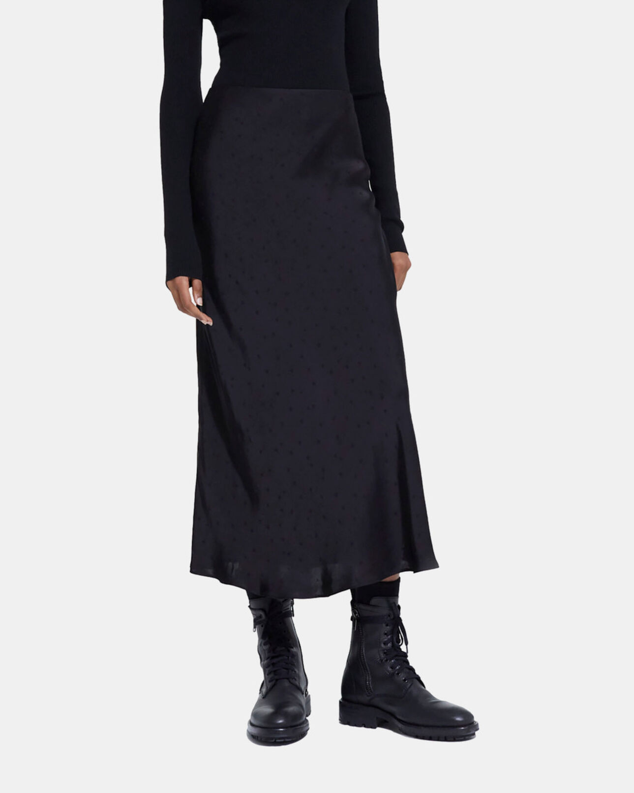 The Kooples FEMME BLACK jupe longue imprimée