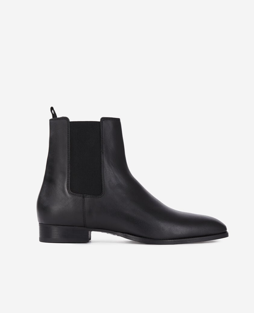 The Kooples MEN BLACK black leather chelsea boots