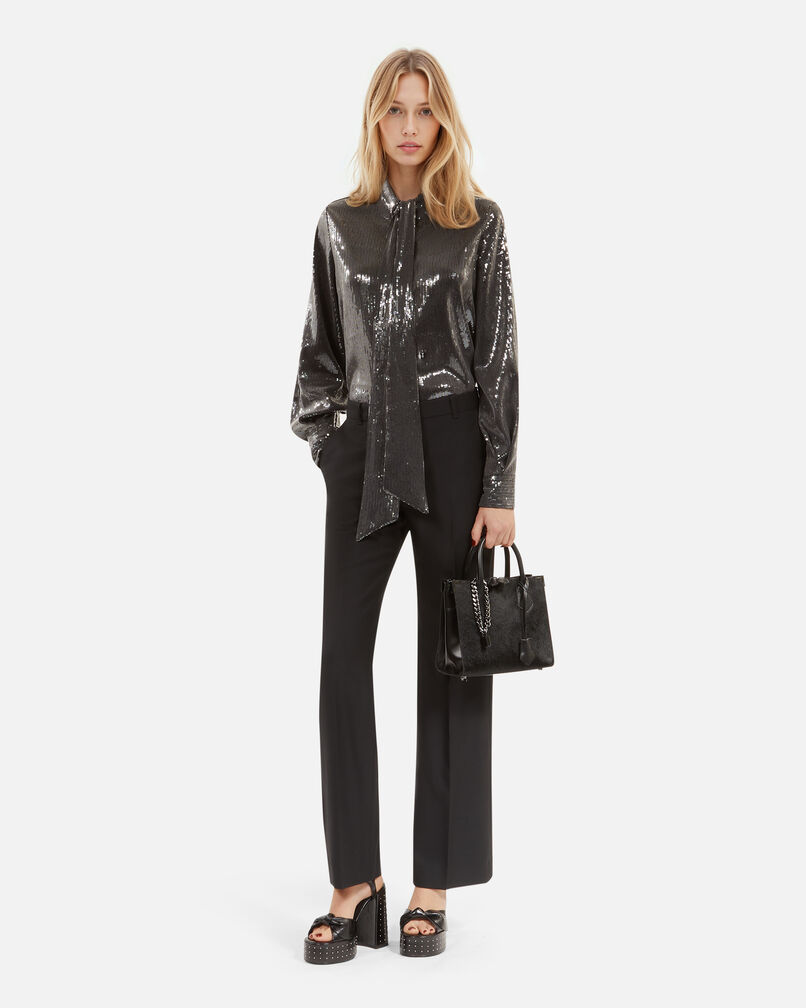 The Kooples FEMME GREY chemise à sequins grise