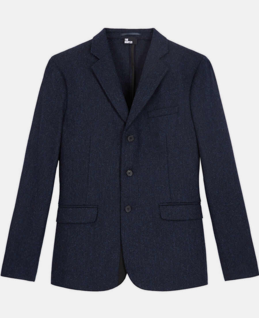 chaqueta lana motivos azul