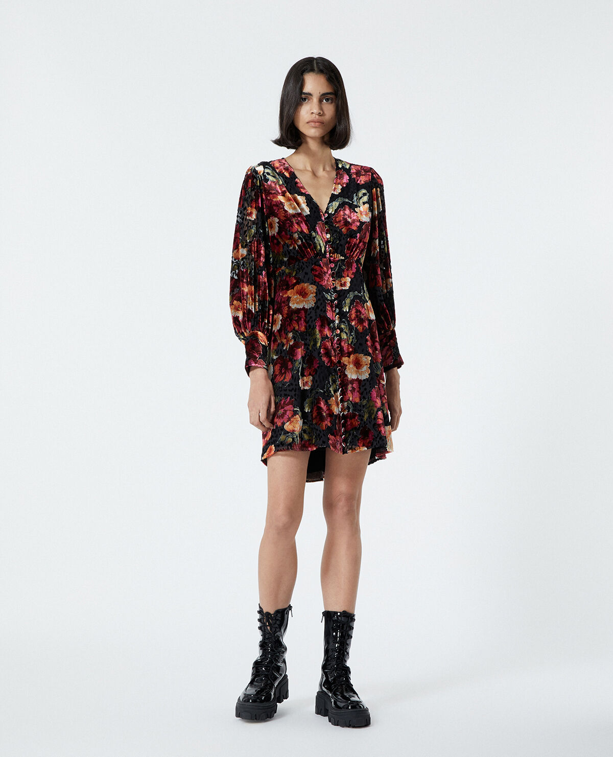 Robe courte hotsell imprimée fleurs