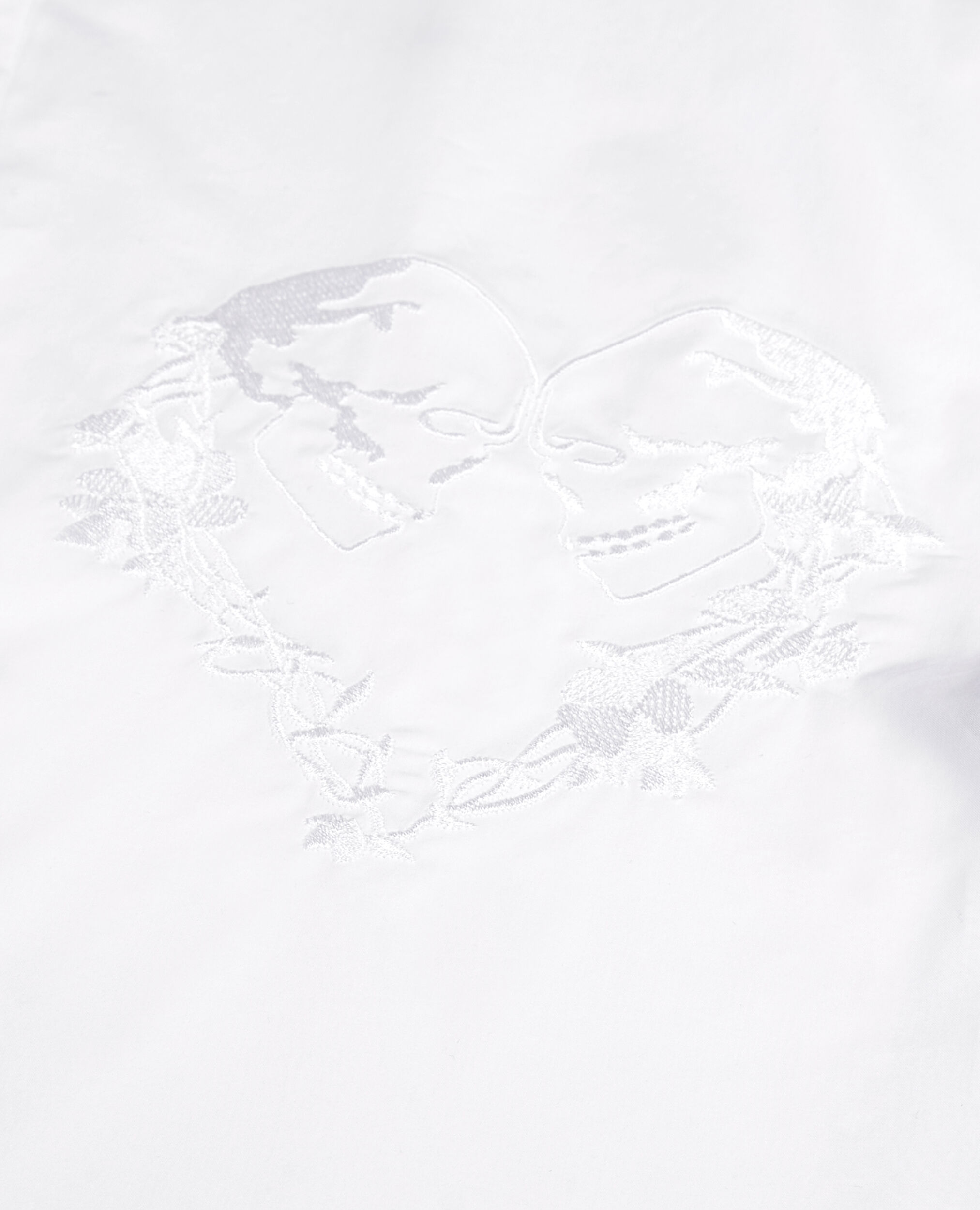 Camisa blanca bordado Skull heart, WHITE, hi-res image number null
