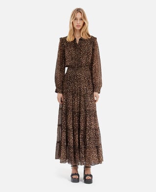 The Kooples FEMME LEOPARD robe longue imprimé léopard