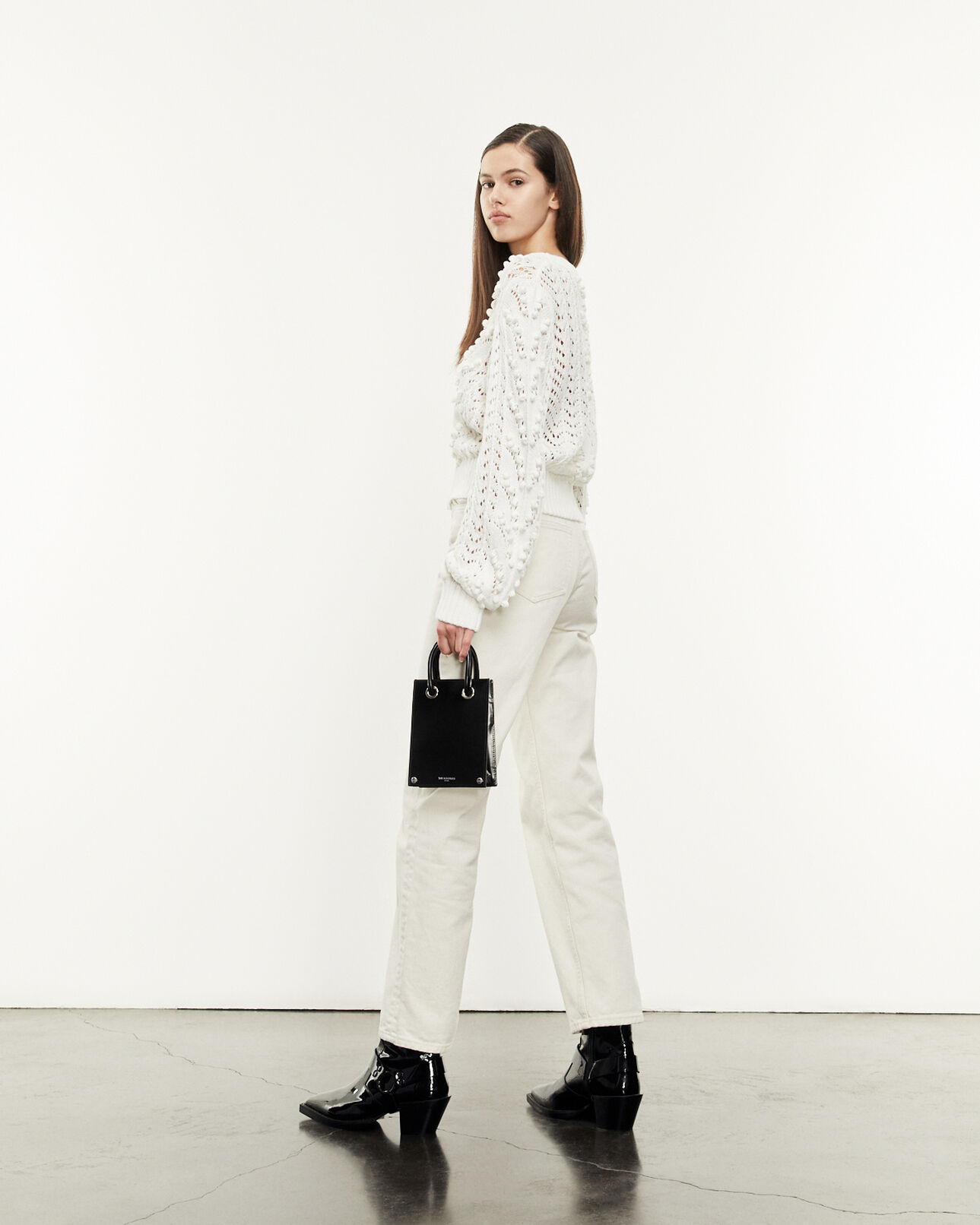 The Kooples FEMME ECRU cardigan coton écru à torsades