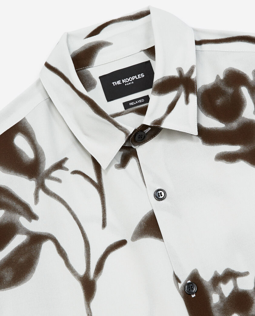 The Kooples HOMBRE OFF WHITE / BLACK camisa fluida blanco crudo estampado floral