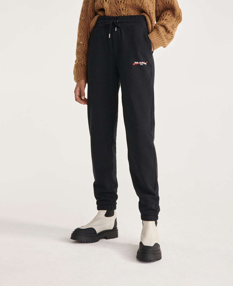 black joggers with small the kooples logo