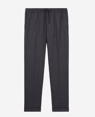 The Kooples HERREN DARK GREY graue hose aus flanell