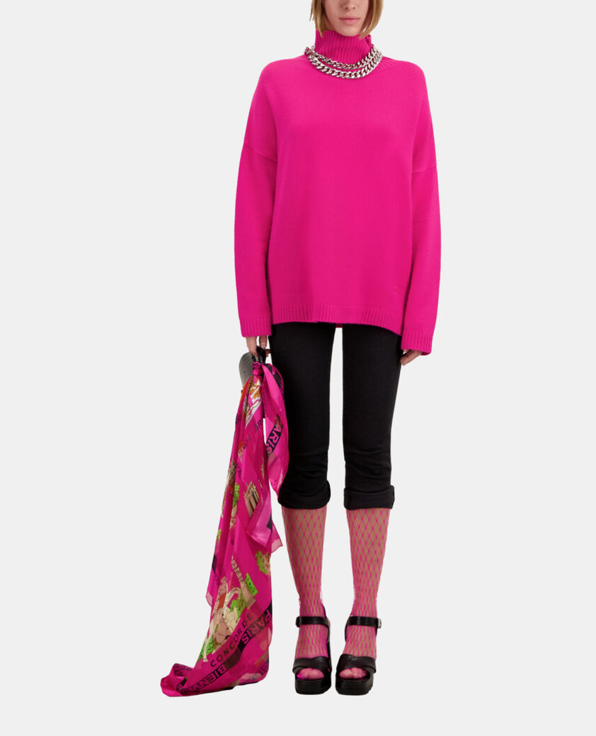 The Kooples WOMEN FUSHIA pink cashmere-blend sweater
