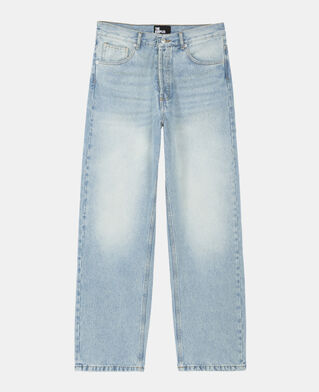 The Kooples HOMME BLUE BLEACHED / NAVY jean large bleu d&eacute;lav&eacute;