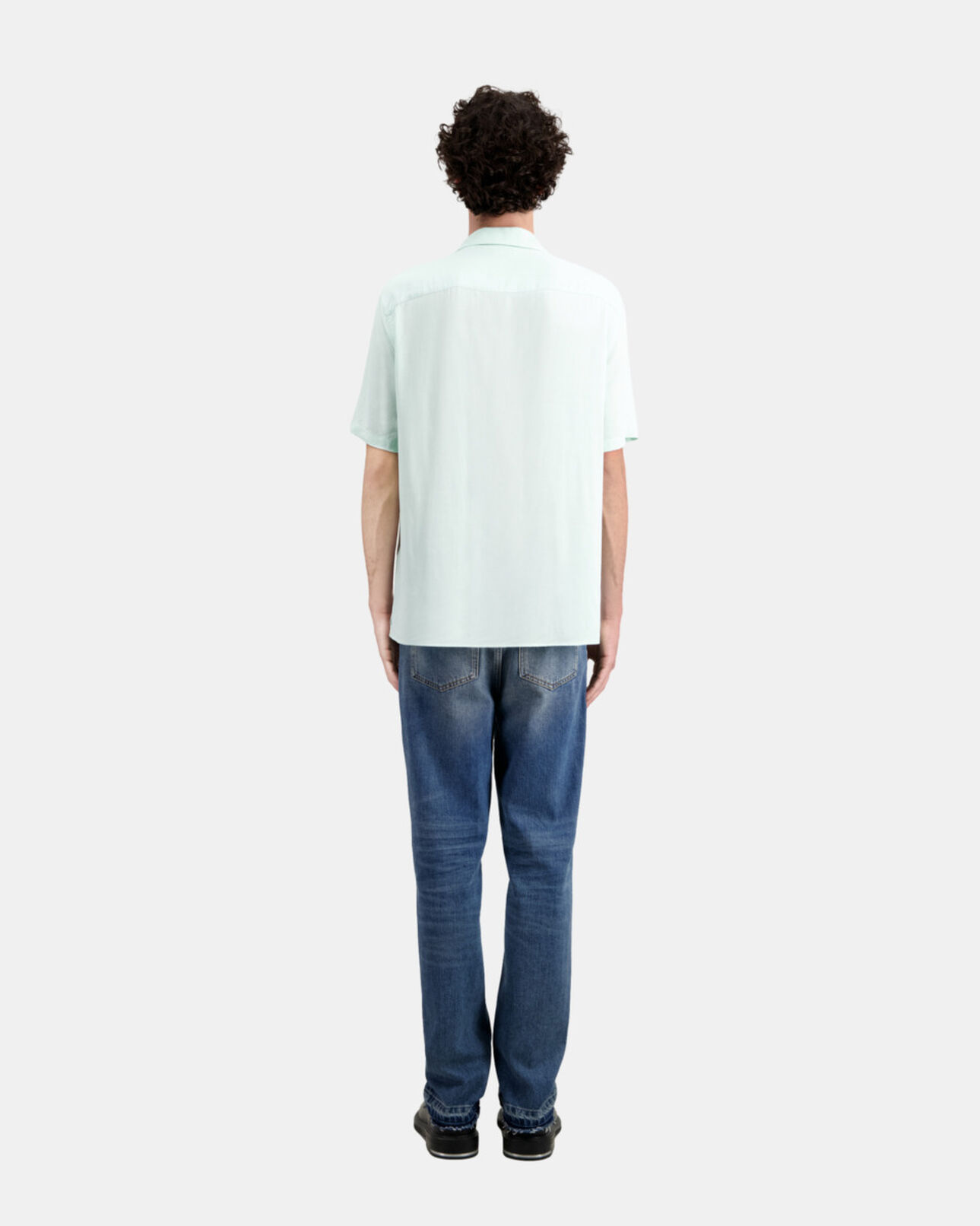 The Kooples HERREN OCEAN grünes hemd mit kurzen ärmeln