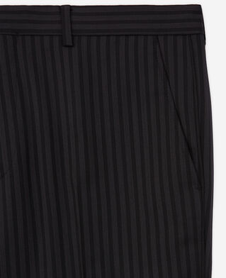 The Kooples MEN BLACK GREY striped wool suit pants