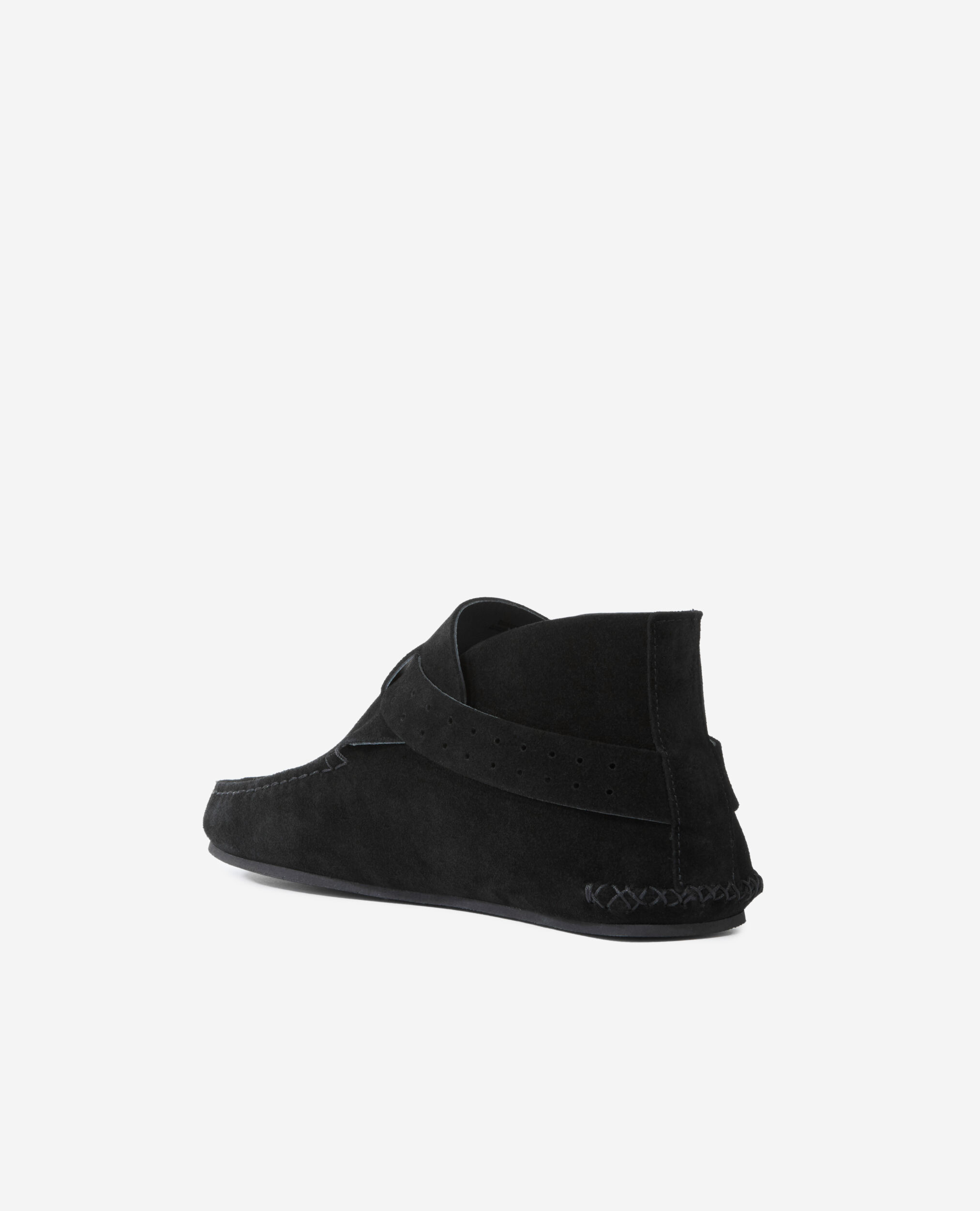 Black suede leather shoes, BLACK, hi-res image number null