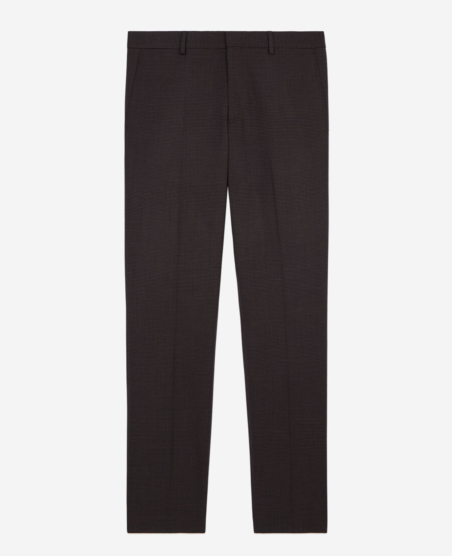 The Kooples HERREN BROWN / BLACK braune anzughose mit hahnentrittmuster