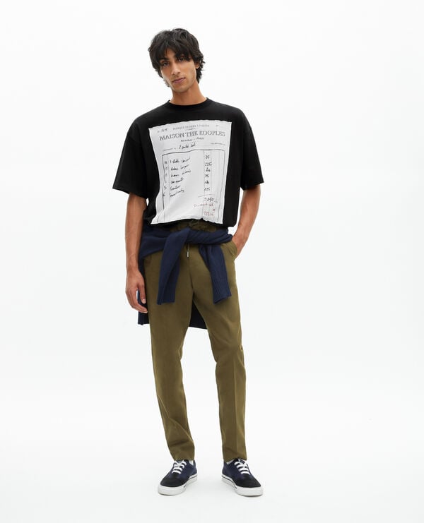 The Kooples MEN BLACK WASHED loose black t-shirt