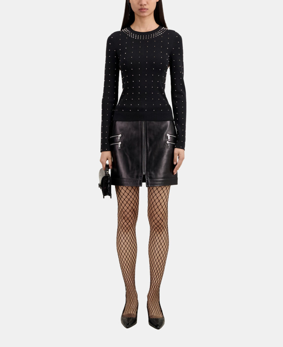 The Kooples FEMME BLACK pull avec spikes noir