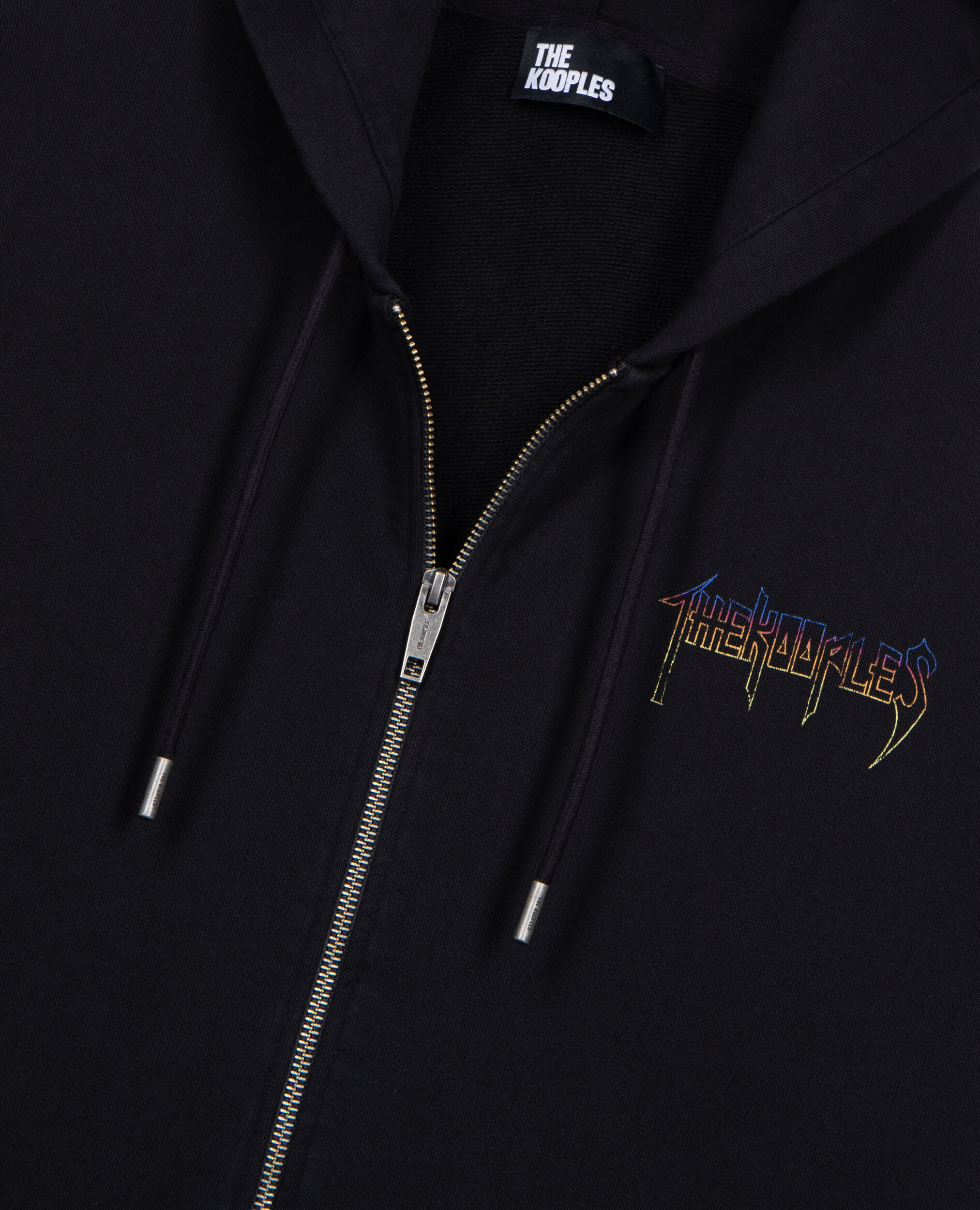 Schwarzes Kapuzensweatshirt mit Siebdruck, BLACK WASHED, hi-res image number null