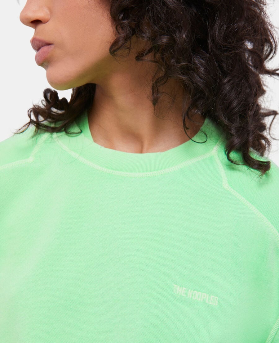 The Kooples F VERT FLUO fluorescent green sweatshirt with logo