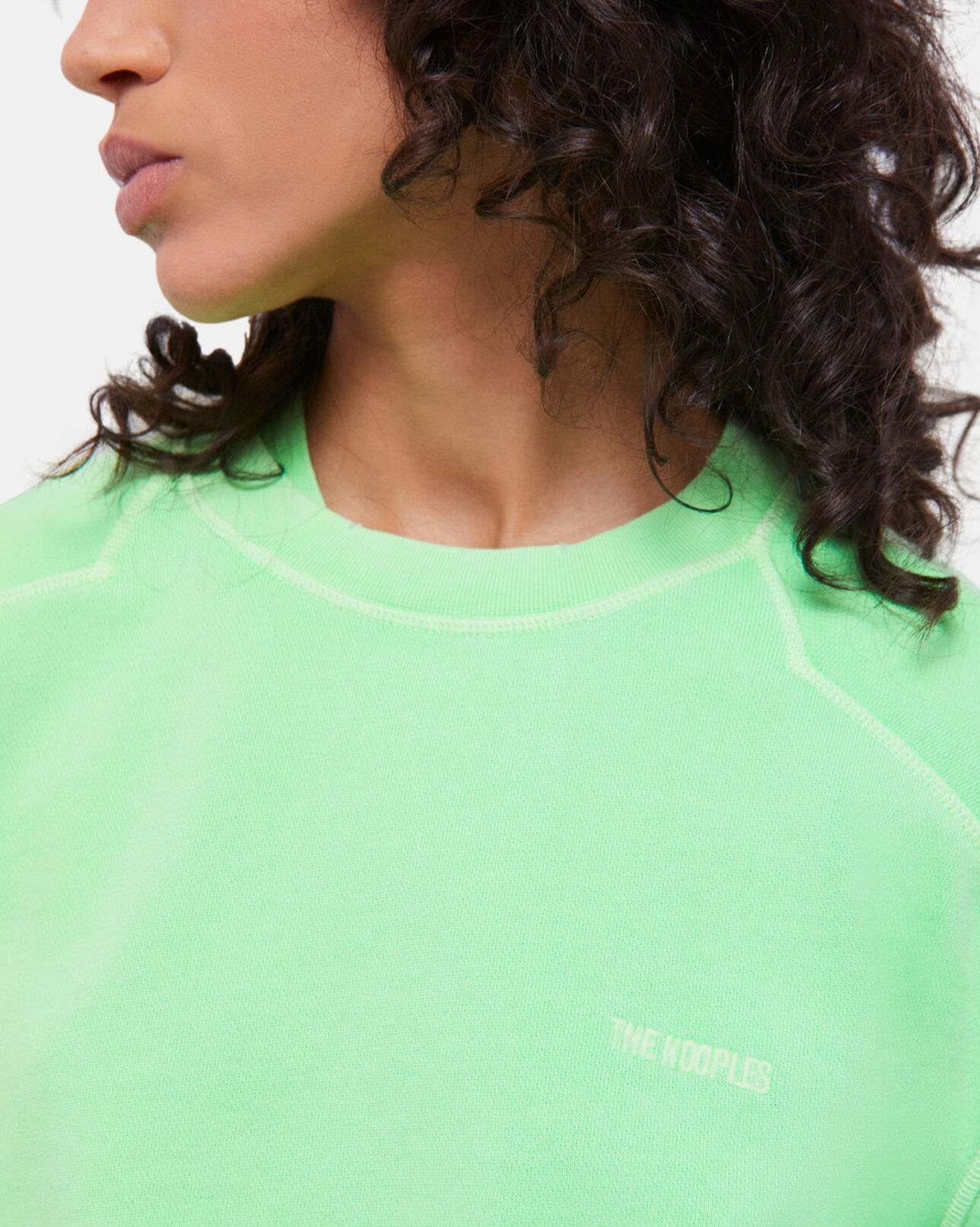 The Kooples F VERT FLUO fluorescent green sweatshirt with logo