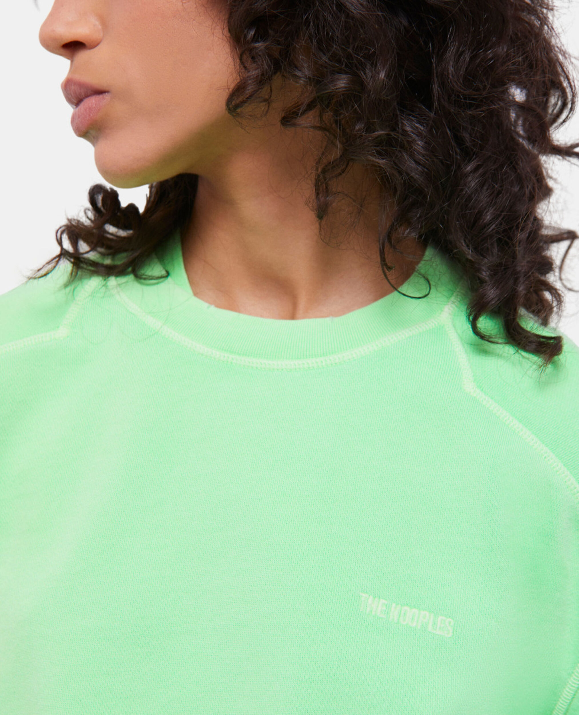 Fluorescent green sweatshirt with logo, VERT FLUO, hi-res image number null
