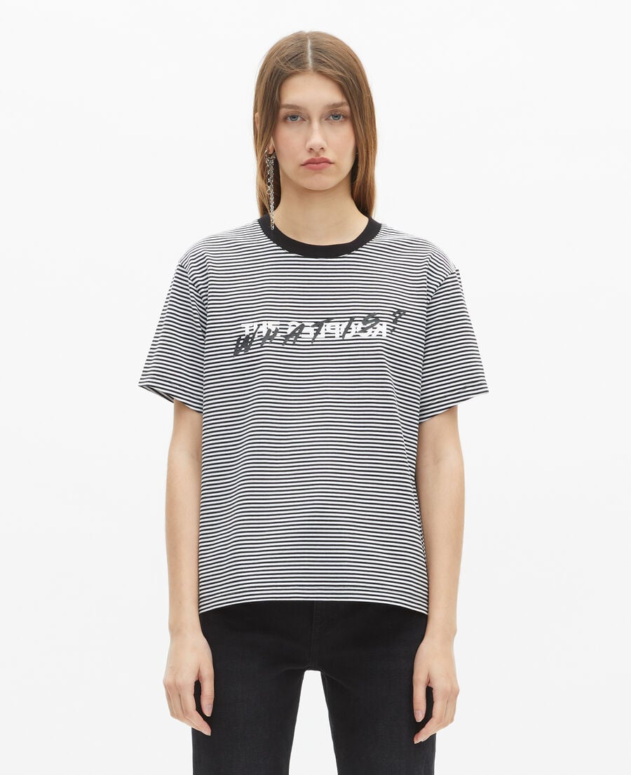 The Kooples FEMME ECRU t-shirt what is &agrave; rayures &eacute;cru
