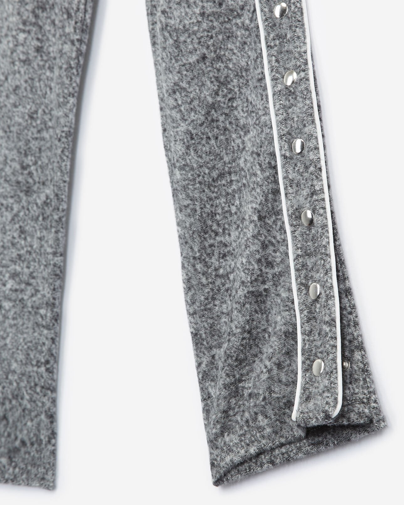 The Kooples FEMME GREY MELANGE jogging gris chiné à boutons-pression