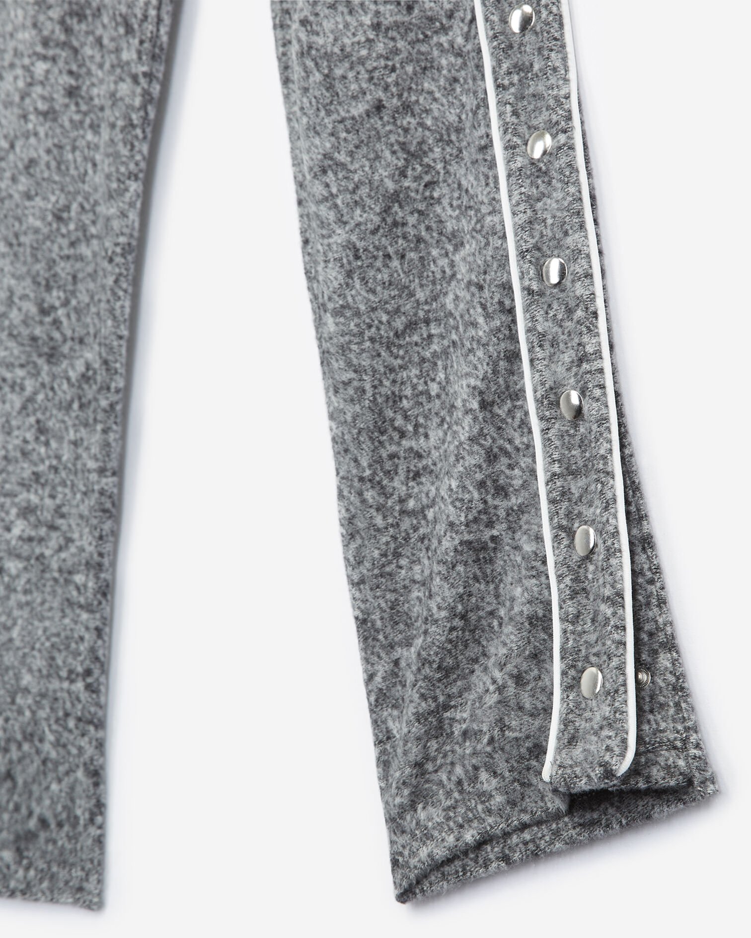 Jogging gris chiné à boutons-pression, GREY MELANGE, hi-res image number null