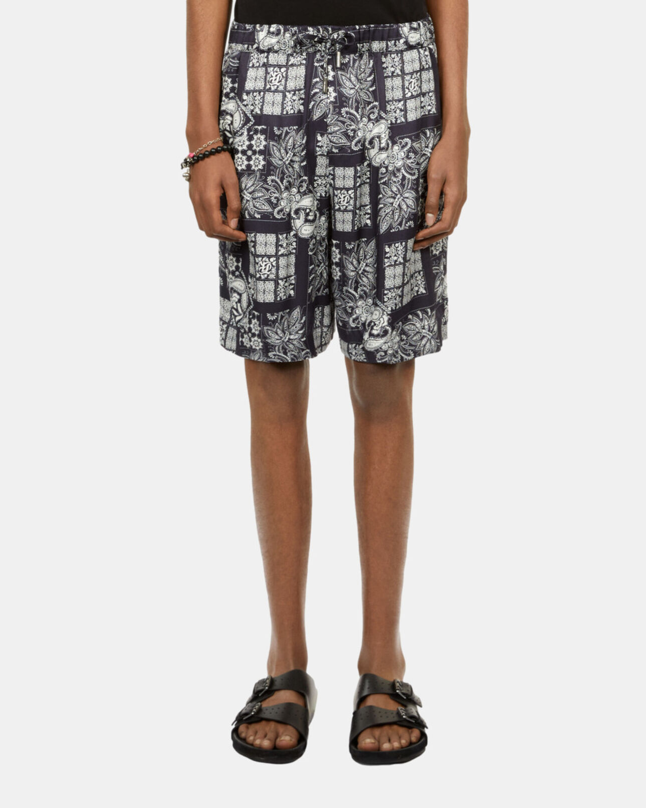 The Kooples MEN NAVY / WHITE printed shorts