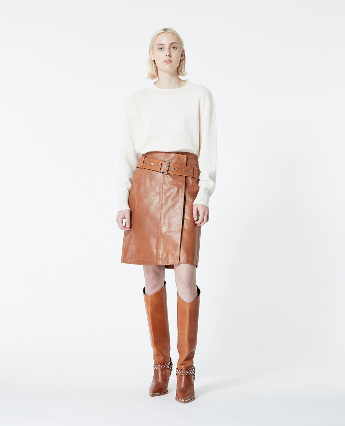 Jupe en on sale cuir the kooples