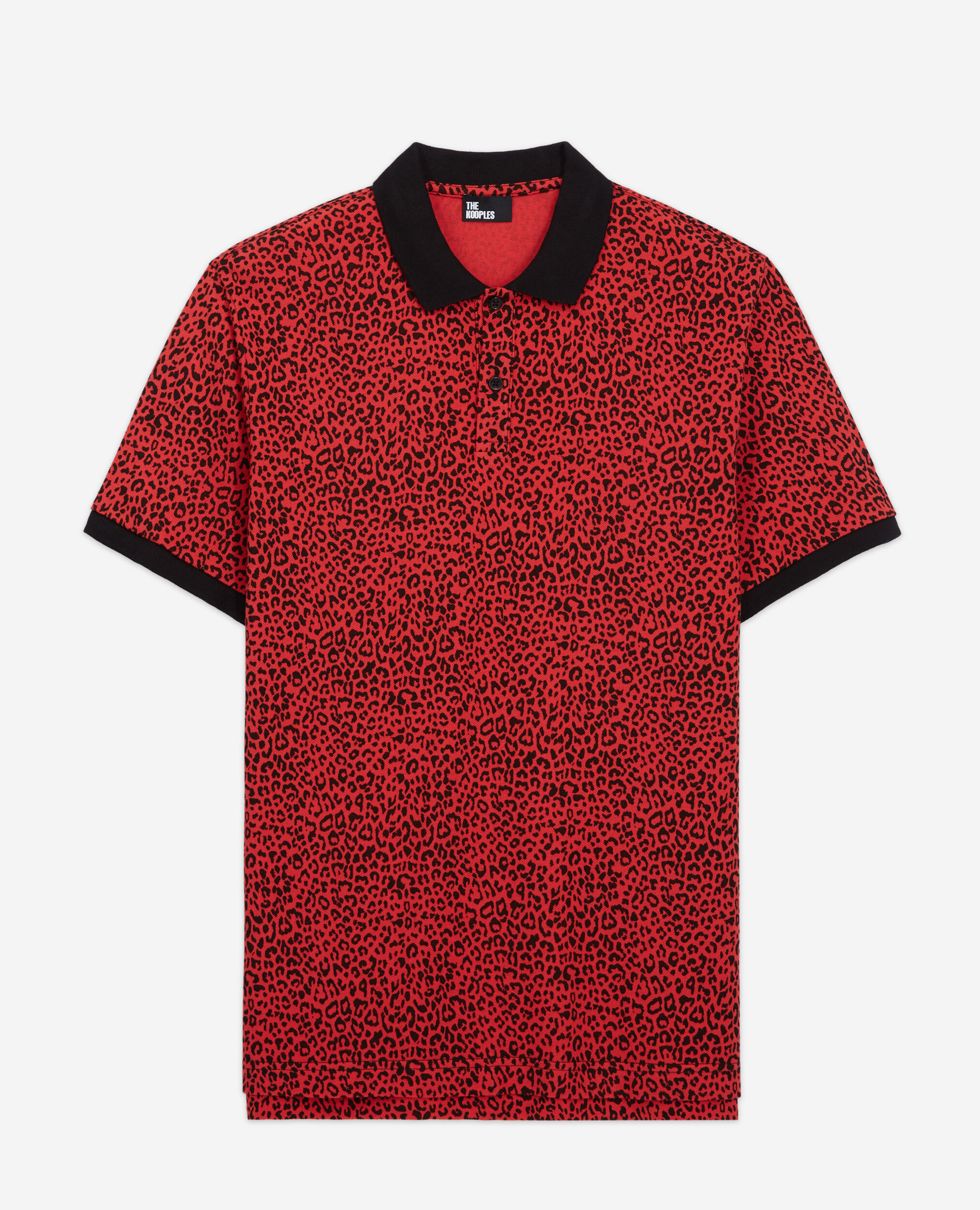 Red polo with leopard print, DARK RED, hi-res image number null