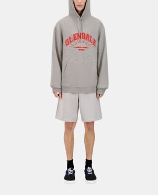 The Kooples MEN ARDOISE grey hoodie with glendale serigraphy
